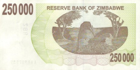 Затверджено нові банкноти Зімбабве номіналом 250000, 500000 та 750000 доларів (B141a – B143a)