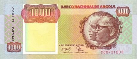 Аверс банкноты 1000 Ангольских кванза 1991 года