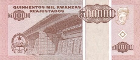 Реверс банкноты 500000 Ангольских кванза 1995 года