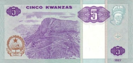 Реверс банкноты 5 Ангольских кванза 1999 года