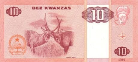 Реверс банкноты 10 Ангольских кванза 1999 года