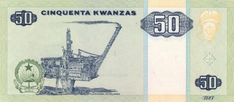 Реверс банкноты 50 Ангольских кванза 1999 года