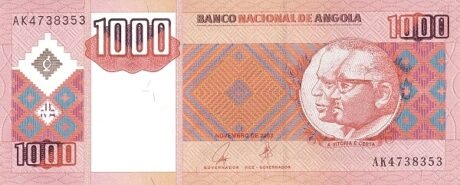 Аверс банкноты 1000 Ангольских кванза 2003 года