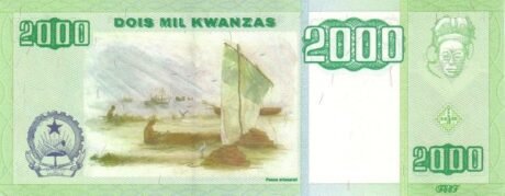 Реверс банкноты 2000 Ангольских кванза 2003 года