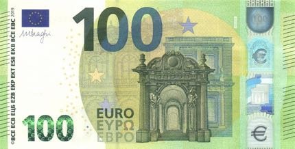 Затверджено нові банкноти Європейського валютного союзу номіналом 100 та 200 євро (B112a та B113a)