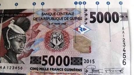 Нову банкноту Гвінеї номіналом 5000 франків (B340a) буде введено в обіг у липні 2015 р.