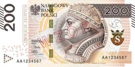 Польща представляє нову банкноту номіналом 200 злотих (B863a), яка буде введена в обіг у лютому 2016 року.