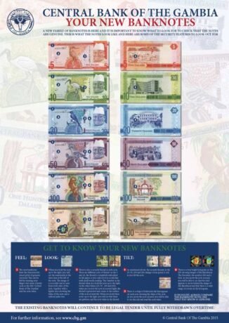 Гамбія представляє нову серію банкнот, що включає номінали 20 і 200 даласів.