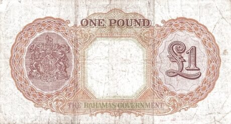 Реверс банкноты 1 фунт (Багамские Острова) 1936 года
