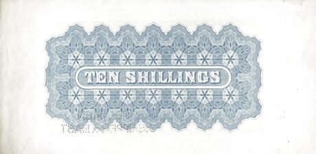 Реверс банкноты 10 шиллингов (Багамские Острова) 1870 года