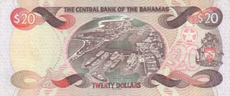 Реверс банкноты 20 долларов (Багамские Острова) 2000 года