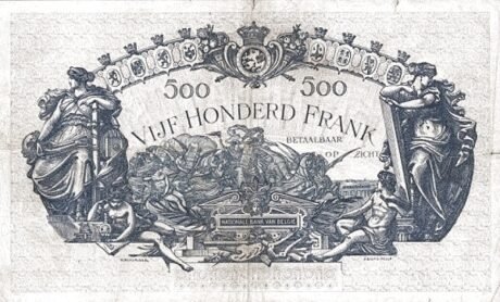 Реверс банкноты 500 франков (Бельгия) 1910 года
