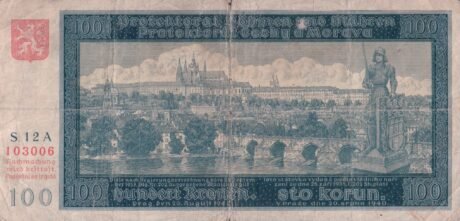 Аверс банкноты 100 koron (Czechy i Morawy) 1940