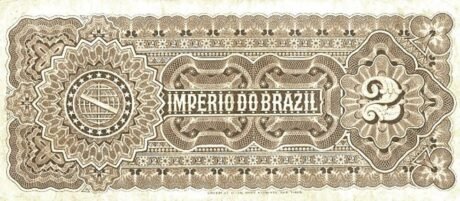 Реверс банкноты 2 мильрейс Thesouro Nacional (Бразилия) 1887 года
