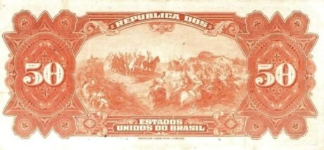 Реверс банкноты 50 milreis Caixa de Estabilação (Brazylia) 1927