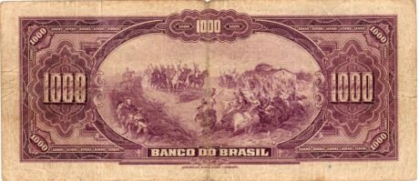 Реверс банкноты 1 миллион рейс Banco do Brasil (Бразилия) 1923 года