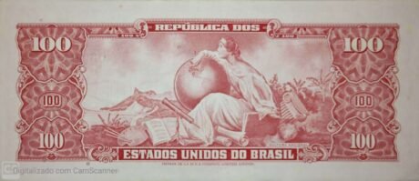 Реверс банкноты 100 Cruzeiros (Brazylia) 1963