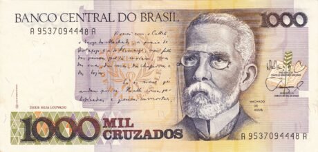 Аверс банкноты 1000 крузадо (Бразилия) 1987 года