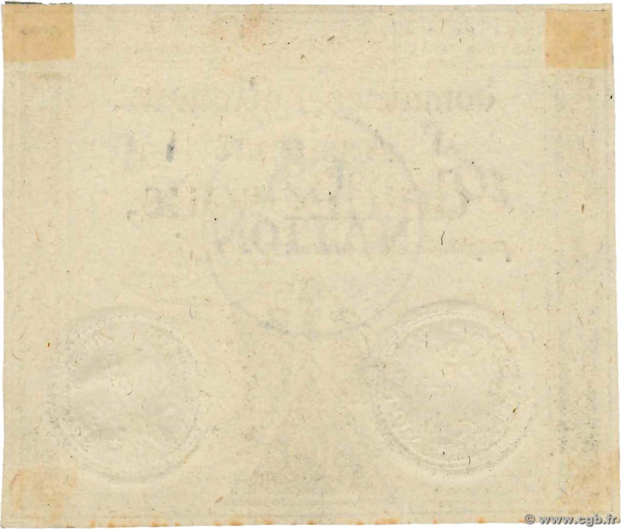 Реверс банкноты 10 Sous (Франция) 1792 года