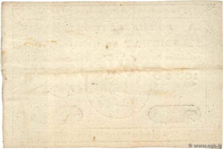 Реверс банкноты 5 liwrów (Francja) 1791