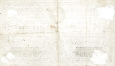 Реверс банкноты 50 liwrów (Francja) 1790