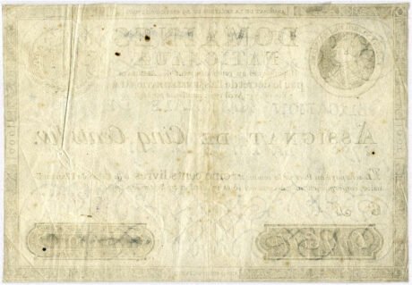 Реверс банкноты 500 liwrów (Francja) 1790