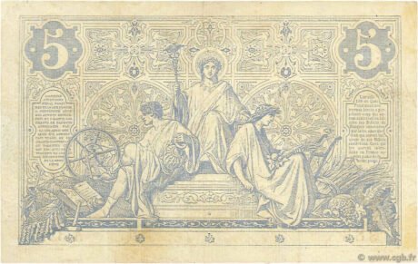 Реверс банкноты 5 franków (Francja) 1873