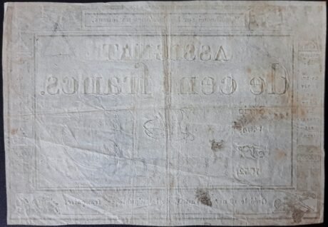 Реверс банкноты 100 франков (Франция) 1795 года