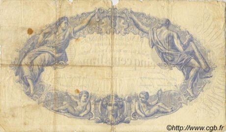 Реверс банкноты 500 франков (Франция) 1868 года