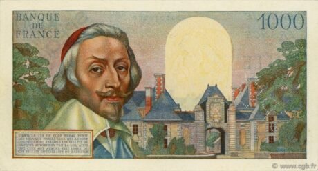 Реверс банкноты 1000 франков (Франция) 1953 года