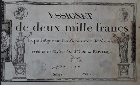 Аверс банкноты 2000 франков Ассигнат (Франция) 1795 года