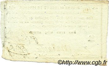 Реверс банкноты 5 ливров (Франция) 1796 года