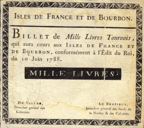 Аверс банкноты 1000 liwrów Tournois (Francja) 1788