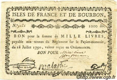 Аверс банкноты 1000 liwrów (Francja) 1790