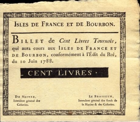 Аверс банкноты 100 liwrów Tournois (Francja) 1788