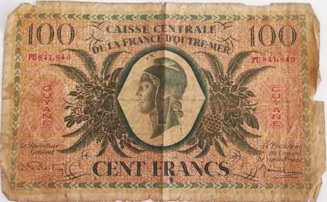Аверс банкноты 100 франков (Франция) 1943 года