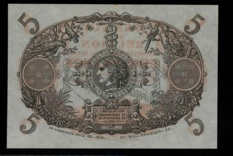 Реверс банкноты 5 франков (Франция) 1913 года