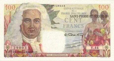 Аверс банкноты 100 франков (Франция) 1950 года