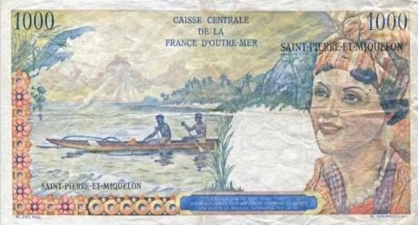 Реверс банкноты 1000 franków (Francja) 1950