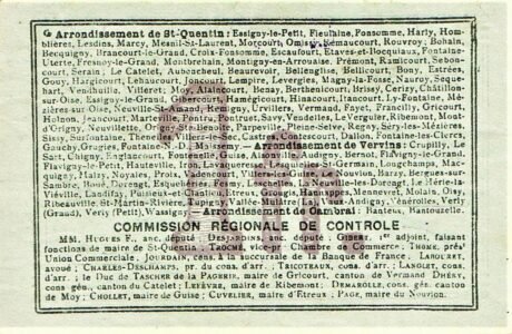 Реверс банкноты 1 frank - Grugy (Francja) 1916