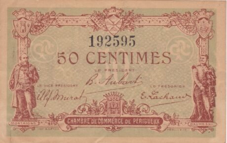 Аверс банкноты 50 сантимов - Торговая палата Периге (Франция) 1917 года