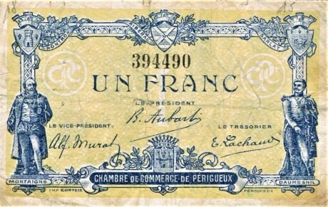 Аверс банкноты 1 франк - Торговая палата Периге (Франция) 1920 года