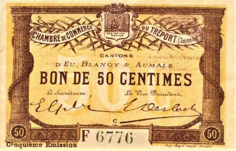 Аверс банкноты 50 сантимов - Трепортская торговая палата (Франция) 1916 года