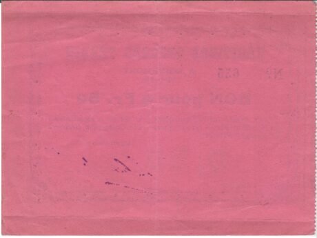 Реверс банкноты 50 сантимов - муниципалитет Корнимон (Франция) 1914 года