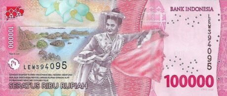 Нова дата Індонезії (2023 р.) Банкнота номіналом 100 000 рупій (B623b) підтверджена