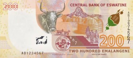Повідомляється, що нова банкнота eSwatini номіналом 200 лілангенів (B105a) випущена 08.09.2023.