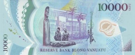 Реверс банкноты 10000 Вату (Вануату) 2010 года