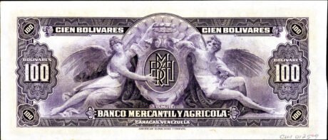 Реверс банкноты 100 боливаров (Венесуэла) 1929 года