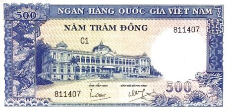 Аверс банкноты 500 донгов (Вьетнам) 1962 года