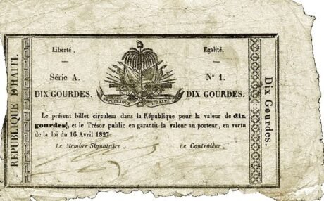 Аверс банкноты 10 гурдов (Гаити) 1827 года